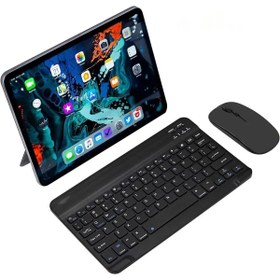 Resim MİCROTECH Apple İpad 8.Nesil MYLA2TU/A Uyumlu Klavye Mouse Set Siyah 