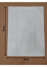 Resim 6'lı Otel Yastık Kılıfı Beyaz 50x70 | Yollu Pamuk Saten Kapaklı Otel Tekstili 