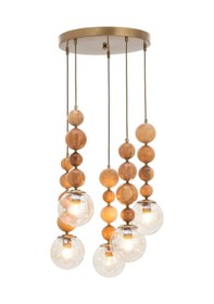 Resim Mudo Home Wood Bead 5li Sarkıt Kahverengi 