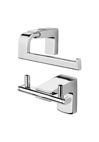 Resim Ahlez Premium Ikili Bornoz Askılık Kapaksız Kağıtlık Banyo Seti Krom 