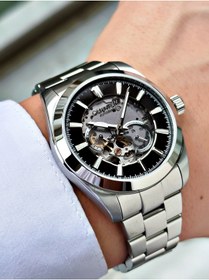 Resim Quantum Otomatik Gümüş-Siyah Renk 10 Atm Su Geçirmez Çelik Kordon Çelik Kasa Erkek Kol Saati 1132.350 