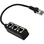 Resim Flameer RJ45 Ethernet Lan Network Splitter 3 Yollu Adaptör 3 Bağlantı Noktalar Dönüştürücü 1 Ila 3 (Yurt Dışından) 