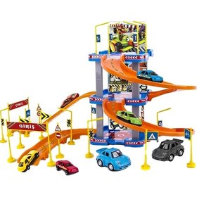 Resim Oyuncak Garaj Seti Garaj 3 Katlı 41 Parça 