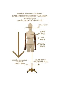 Resim Gold Ayak Pantolon Giyebilen 38beden Ahşap Kollu Terzi Mankeni 1 