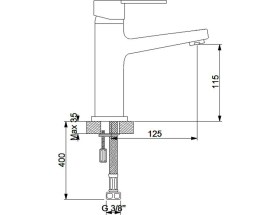 Resim Newarc Domino Yükseklavabo Bataryası Siyah 971525B 