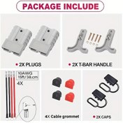 Resim Chuangyinshop Agashe 50a Elektrikli Forklift Şarj Fişi Gray 2 Adet 15in 38 1cm Akü Kablosu Anderson Sb50 Uyumlu 