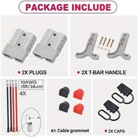 Resim Chuangyinshop Agashe 50a Elektrikli Forklift Şarj Fişi Gray 2 Adet 15in 38 1cm Akü Kablosu Anderson Sb50 Uyumlu 