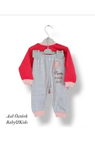 Resim biberon Kız Bebek Alt Üst Pijama Takımı Eşofman 