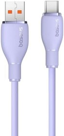 Resim Baseus Pudding Hızlı Şarj Özellikli Type-C Kablo 100W, 1.2 Metre, Mor 