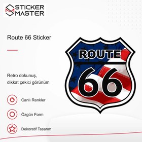 Resim Vespa Uyumlu Route 66 Sticker - 2 Adet 