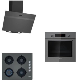 Resim Siemens HB012FBH1T - EO6C9PO00 - LC64KPJ70T Gri Ankastre Set 