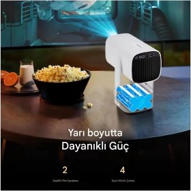Resim İdragon Idragon® K2 Pro 4K Kablosuz Projektör -1080P Ultra Hd, 4 Saat Şarj Kapasitesi, 300 Ansı, Wifi 6, Bluetooth 5.2, Android 11, Uzaktan Kumandalı, Otomatik Focus, 33"-150" Ekran Projeksiyon Cihazı 