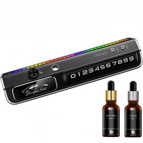 Resim qasul Çok Fonksiyonlu Akıllı Sprey Araba Koku Geçici Park Numaratör Araba Ortam Işığı İç Süsleme 