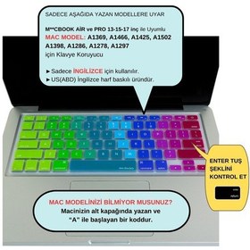 Resim Apple Uyumlu MacBook Klavye Koruyucu Air Pro İçin Us-abd İngilizce Dazzle Eski Usb'li Model 2008-2017 İle Pembe Yeşil 