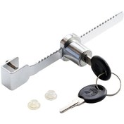 Resim Gümüş Kolay Kurulum Cam Vitrin Dolabı Çift Anahtarlı Sürgülü Kilit 