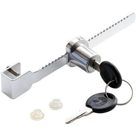 Resim Gümüş Kolay Kurulum Cam Vitrin Dolabı Çift Anahtarlı Sürgülü Kilit 