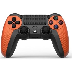 Resim Km048 Ps4 Bluetooth Kablosuz Gamepad Denetleyicisi 4.0 İçin Işık Çubuğu İle Canlılık Turuncu 