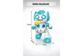 Resim Ziventa Uzaktan Kumandalı Dans Eden Dansçı Akıllı Robot Işıklı Müzikli Disk Atan Programlanabilir Oyuncak 