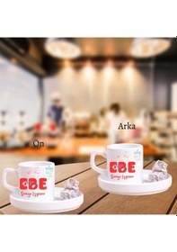 Resim Ebelere Özel Türk Kahve Fincanı Ve Altı Beyaz 