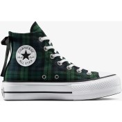 Resim Converse Chuck Taylor All Star Lift Plaid Kadın Yeşil SNEAKER.410 