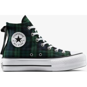 Resim Converse Chuck Taylor All Star Lift Plaid Kadın Yeşil SNEAKER.410 