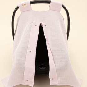 Resim Puset Örtüsü - Tek Taraflı - Bebe Pembe Muslin 