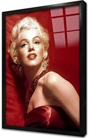 Resim Renkli Marilyn Monroe Çerçeveli Cam Tablo 20x30 cm CA31016 