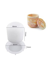 Resim Yuvarlak Kapaklı Beton Mumluk Silikon Kalıp 