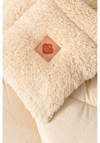 Resim Cotton Box Tek Kişilik Peluş Yorgan Krem 155x215 