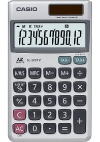 Resim Casio 12 Tuşlu Gri Metal Cep Tipi Hesap Makinesi Sl-320tv 