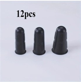 Resim Willowhaven 12 Parça Sıcak Tutkal Eldiveni Silikon Parmak Uçları Siyah Büyük Orta Küçük 