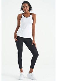 Resim Tommy Life Beyaz Çift Askılı Sırt Detaylı Standart Kalıp Kadın Spor Atlet - 97258 Beyaz 