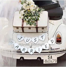 Resim Hiras Dizayn Kalpli Just Married Düğün Banner Afişi Kına Gecesi Bride To Be Bekarlığa Veda Süsü 11parça 