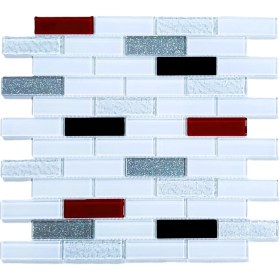 Resim MozaiKristaL Mutfak Tezgah Arası Kristal Cam Mozaik. Cam Ölçüsü: 23X73 Mm. File Ölçüsü: 30X30 Cm. ( 1 Kutu = 11 File Karo = 1 M2 Fiyatıdır. ) 
