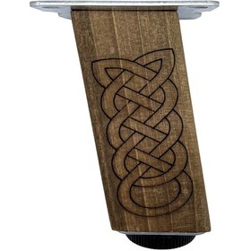 Resim Kale Eğimli Ayarlı Desenli Ahşap Ayak Mobilya Masa Dolap Ayağı 12cm 1 Adet K. Ceviz Ceviz Ağacı Ceviz 