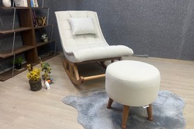 Resim MİSKİN PUFLU SALLANAN SANDALYE, NATUREL KREM 