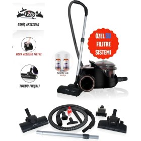 Resim Arnica Bora 2400W Yüksek Emiş Gücü Su Filtreli Özel Su Hazneli Sistemi Ile Tozu Suya Hapseden %99.9 Hijyenik Temizlik Sağlayan Hepa 13 Filtreli Sulu Süpürge + Parfüm Hediyeli 