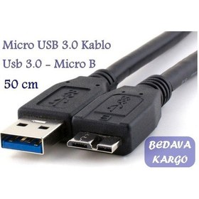 Resim Micro Usb 3.0 Hdd Harddisk Yüksek Hız Şarj Data Kablosu 50 Cm 