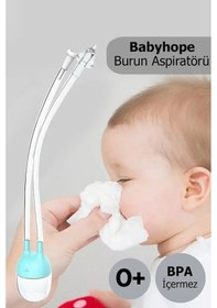 Resim Babyhope Esp-923 Bebek & Çocuk Burun Aspiratörü 0-10 Yaş Uyumlu Temizleme Cihazı Mavi 