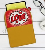 Resim Bk Gift Gift Pop Art Tasarımlı Taşınabilir Koruyucu Tablet Kılıfı & Organizer Çanta - Sarı-5 