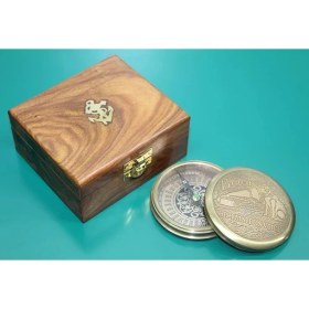 Resim Ahşap Kutulu Pirinç Pusula 16222 