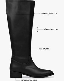 Resim Shoeberry Kadın Erica Siyah Cilt Kovboy Çizme 