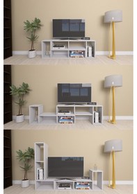 Resim Çok Şekilli Fonksiyonel Tv Sehpası, Dekoratif Sehpa-kitaplık,... Beyaz 