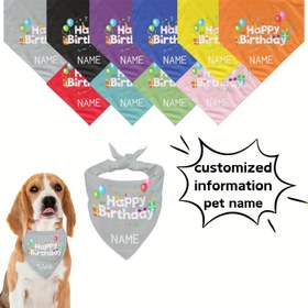Resim Kişiselleştirilebilir Doğum Günü Köpek Bandanaları, Özel Pet Hediyesi, Tüm Mevsim Örme Kumaş, Polyester ve Spandex, Nefes Alabilir ve Yumuşak, Makinede Yıkanabilir, Küçük, Orta ve Büyük Irklar için Uygun 
