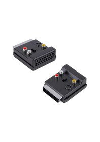 Resim Scart Dişi Scart Erkek 3Rca Çevirici Adaptör Swıchlı In Out 