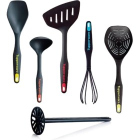Resim Tupperware Kevgir Kepçe Spatula Çırpıcı Servis Kaşığı Patates Ezici Modern Peri Set 