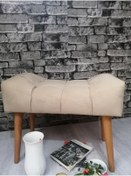 Resim arkın koltuk döşeme Puf , Balköpüğü Puf Ahşap Ayak Çima Dikiş Spor Modern Tasarım Şık Görünüm 