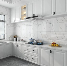 Resim Kendinden Yapışkanlı 30X60 cm Mermer Desenli Mutfak Banyo Wc Kaplama Pvc Köpük Duvar Paneli 