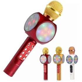 Resim SIGHTZER Karaoke Mikrofon Disko Led Işık,bluetooth Kırmızı 