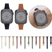 Resim Sones iOS UyumluWatch Ultra 2 49mm T-şekilli İnce Hakiki Deri Watch Kordon 